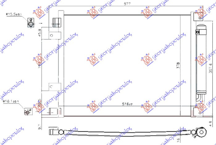 Radiator i kondicionerit 1.5i16V (690x378x16) (HR15DE)