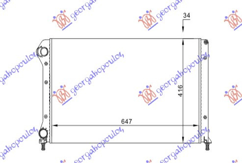 Radiator për motor 1.4 8V-1.6 16V-1.9D (me kondicioner) (65x40)