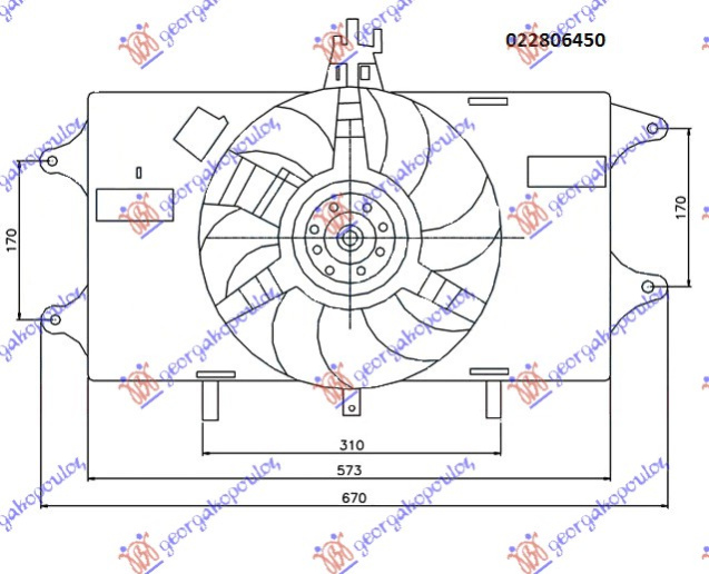 Ventilator komplet (1.2 benzinë) (pa kondicioner)