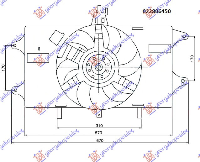 Ventilator komplet (1.2 benzinë) (pa kondicioner)