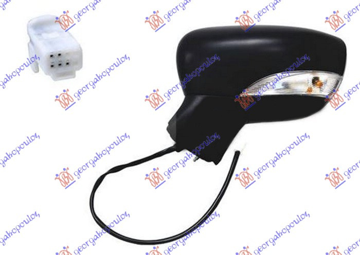 Pasqyrë elektrike (gati për ngjyrosje) (me drita pulsuese) 5 pinë (xham i lakuar)