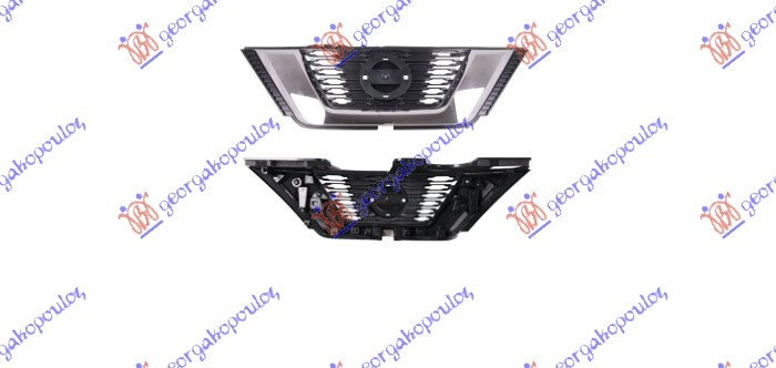 Maskë pvc/grilë komplet me shirit krom (me hapje për kamerë)