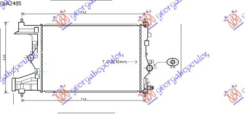 Radiator për motor 1.4-1.6 TURBO benzinë (marsh automatik) (58x39,5)