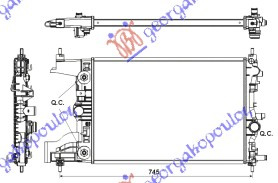 Radiator për motor 1.6 benzinë (58x39) (marsh automatik)