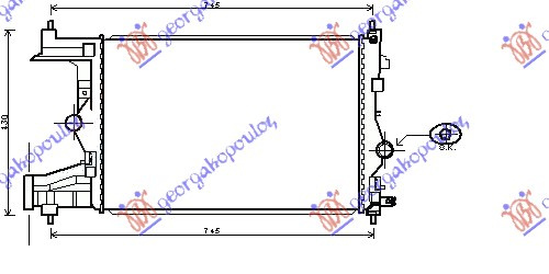 Radiator për motor 1.3-1.7 dizel (58x39,5)