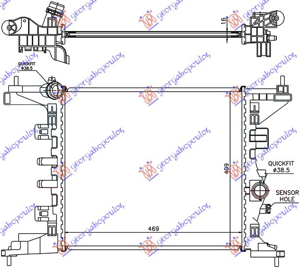 Radiator për motor 1.4i-16V (47x42,8) A14xER