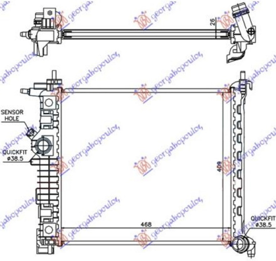 Radiator për motor 1,3-1,7 CDTi (47x42,8) (marsh manual)