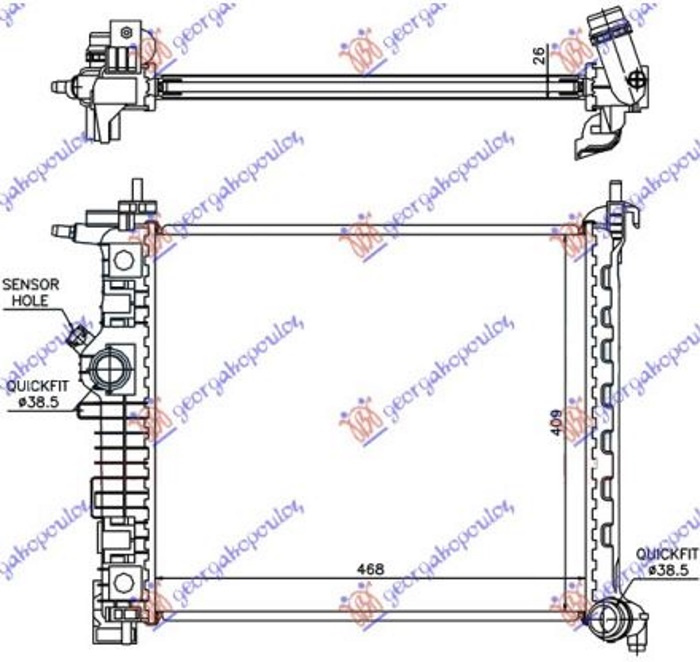 Radiator për motor 1,3-1,7 CDTi (47x42,8) (marsh manual)