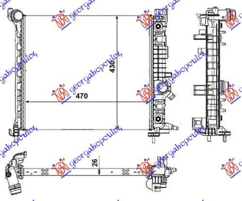Radiator për motor 1.7 CDTi (47x42,8) (marsh automatik)