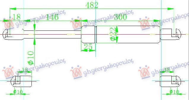 Amortizues (një) për derën e bagazhit (483L-700N)