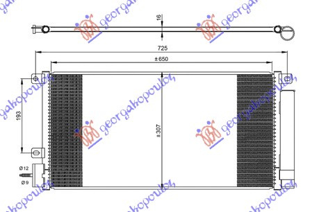 Radiator i kondicionerit 1.4i 16V TURBO benzinë (65x310x16)