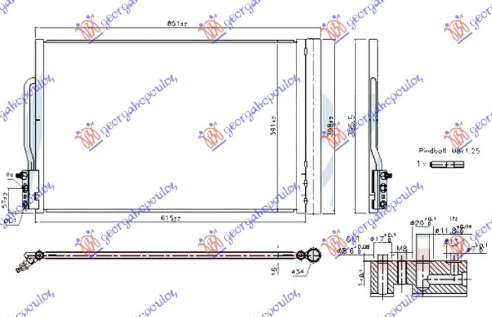 Radiator i kondicionerit benzinë/dizel (570x380x16)