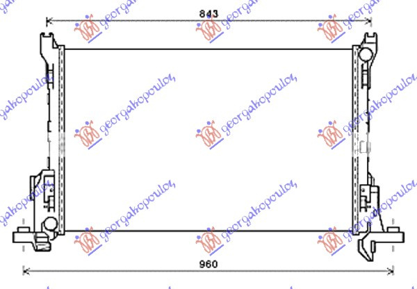 Radiator për motor 1.6 D (me kondicioner) dizel (marsh manual) (750x470x26)
