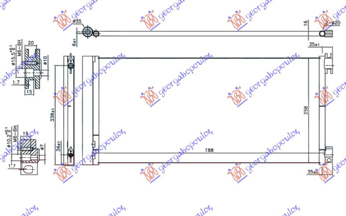 Radiator i kondicionerit 1.6 D (78.8x35.6x1.6)