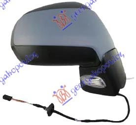 Pasqyrë elektrike me ngrohje (gati për ngjyrosje) (me drita pulsuese + sensor) (xham i lakuar)