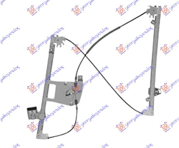 Ngritës/rregullator për dritaren e përparme 3 dyer elektrik (pa motor)