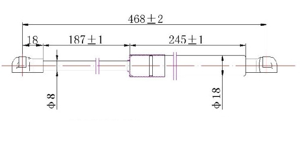 Amortizues (një) për derën e bagazhit (469L-430N)