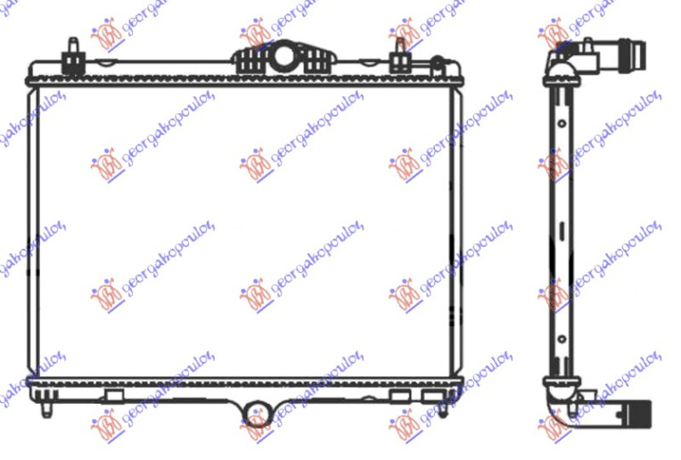 Radiator për motor 1.6 THP benzinë - 1.6 BlueHDi dizel (380x540x26)