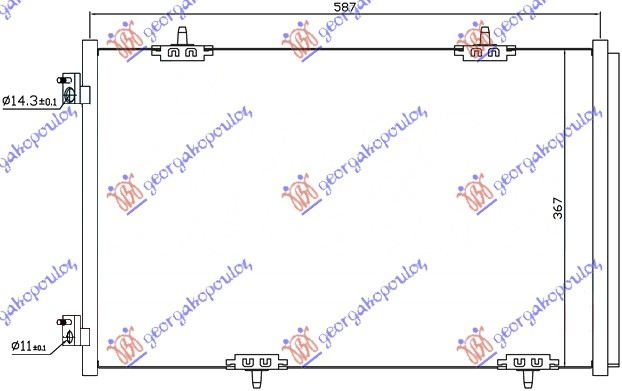 Radiator i kondicionerit 1.2-1.6VTi-1,6HDi (56,9x36,