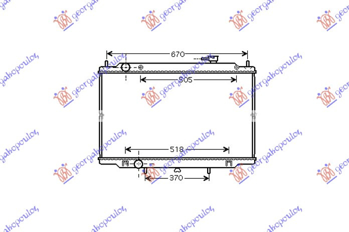Radiator për motor 2.5TDi (me/pa kondicioner) (69,5x45)