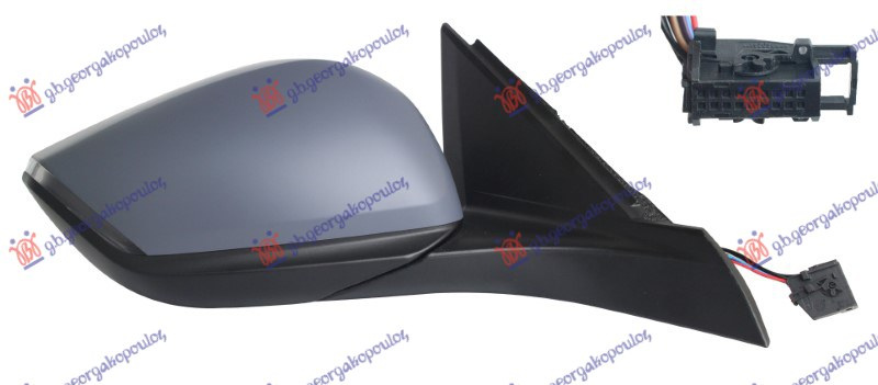 Pasqyrë elektrike me ngrohje (gati për ngjyrosje) (me drita pulsuese LED) + sensor) (18 hapje 8 pinë) (А cilësi) (xham i lakuar)