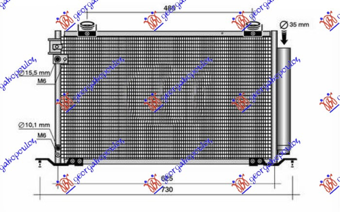 Radiator i kondicionerit 2.0-2.4 benzinë (645x360x16)