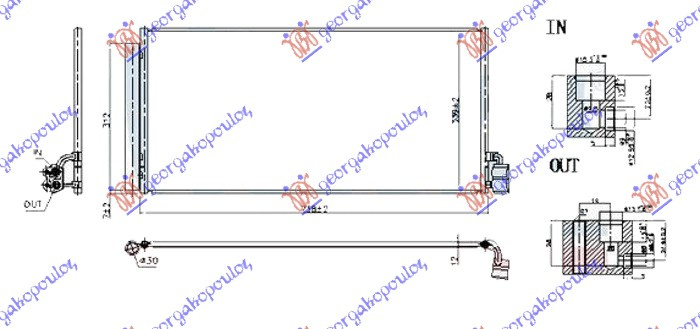 Radiator i kondicionerit 2.9 4S/4E-3.0-4.0 TURBO benzinë/hibrid - 4.0 dizel (738x339x12)
