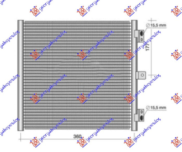 Radiator i kondicionerit 3.0-3.4-3.8 benzinë (379x332x16)