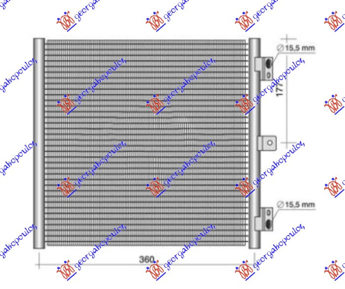 Radiator i kondicionerit 3.0-3.4-3.8 benzinë (379x332x16)