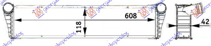 Radiator për motor 2.7-2.9-S 3.2-S 3.4-3.6-3.8-4.0 benzinë . (34x36.6x4.2) CENTRAL (MAHLE BEHR)
