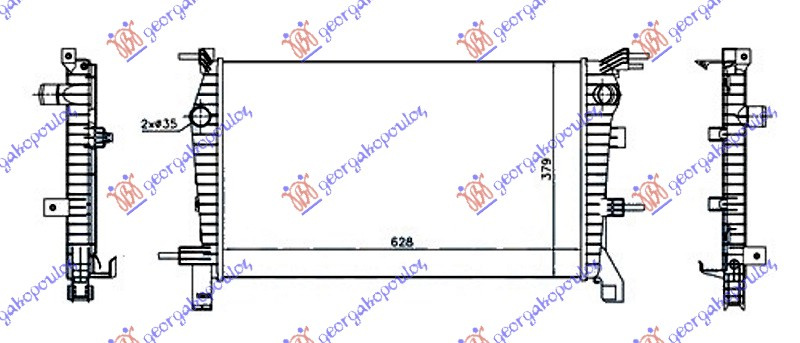 Radiator për motor 1.6i 16v (marsh manual) benzinë (630x380) (motor: H4M)