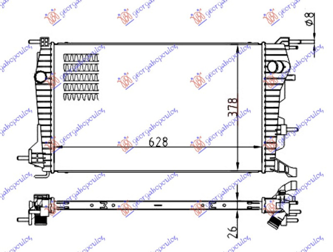Radiator për motor 1.5 dCi (marsh manual) dizel (630x380)