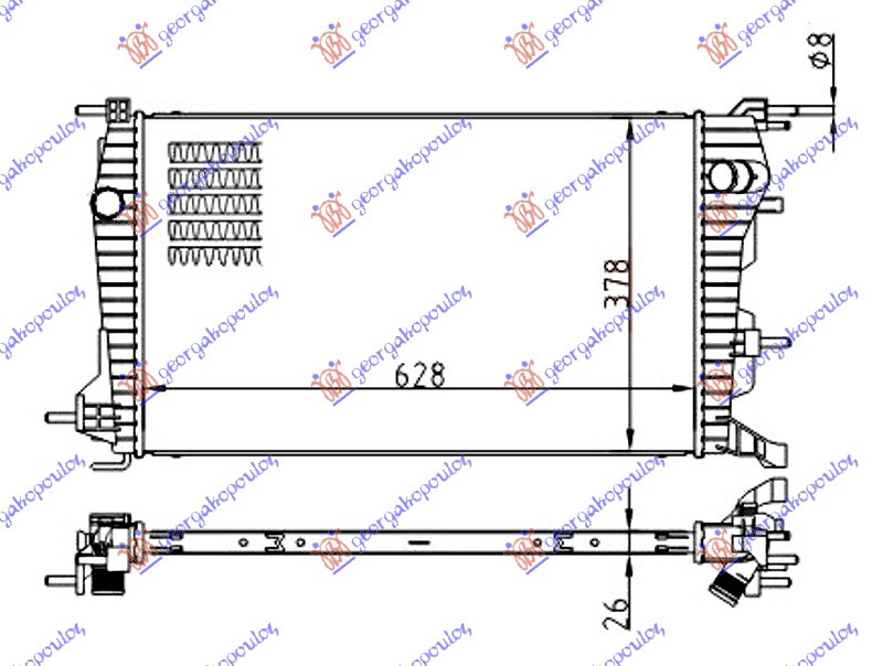 Radiator për motor 1.5 dCi (marsh manual) dizel (630x380)