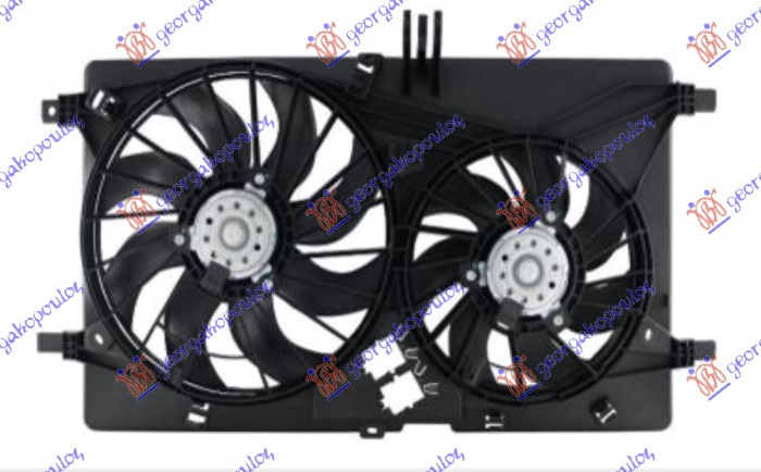 Ventilator komplet (dopio) (385/300mm) (2 + 2 pinë)
