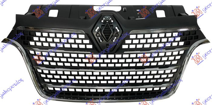 Maskë pvc/grilë me ngjyrë të zezë me 7 shirita krom