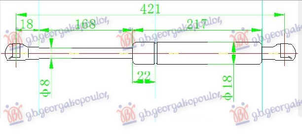 Amortizues (një) për kofano (423L-570N)