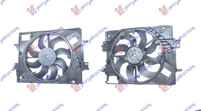 Ventilator komplet 1.0-1.3 benzinë/1.5 dizel (400mm) (2 pinë)