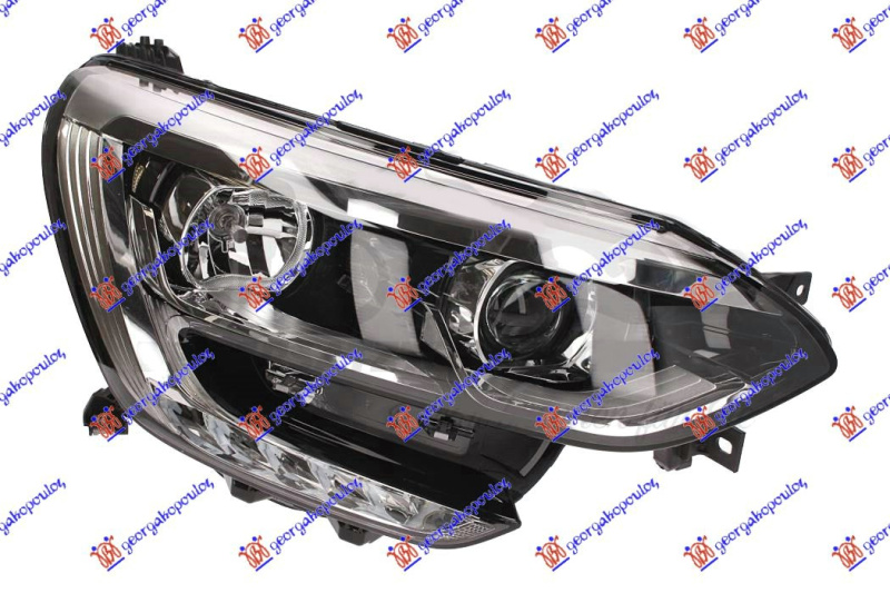 Fenerë elektrik (H7/H7) krom me LEDDritë ditore (DEPO)