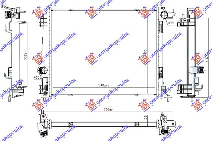 Radiator për motor 1.8 benzinë (me/pa kondicioner) (marsh manual/automatik)matic (540x430)