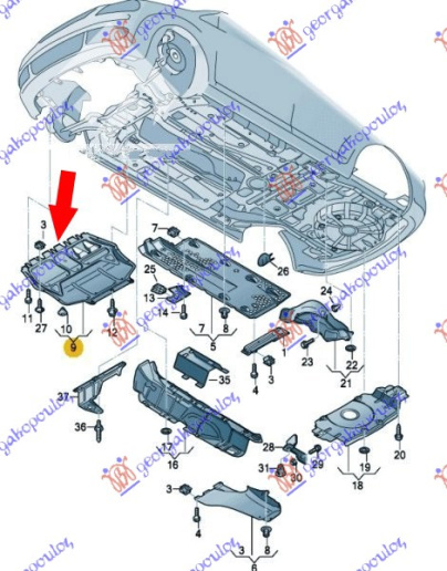 Mbrojtje/kapak nën motor dizel pa hapje (А cilësi)
