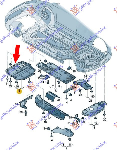 Mbrojtje/kapak nën motor dizel pa hapje (А cilësi)