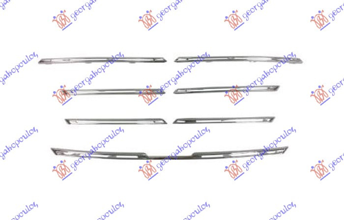 Maskë pvc/grilë shirita krom (7pjesë set)