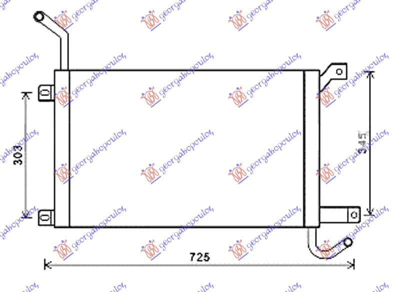 Radiator shtesë për motor 4.2 SUPERCHARGED benzinë (550x365x32)