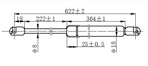 Amortizues (një) për kofano (622L-334N)