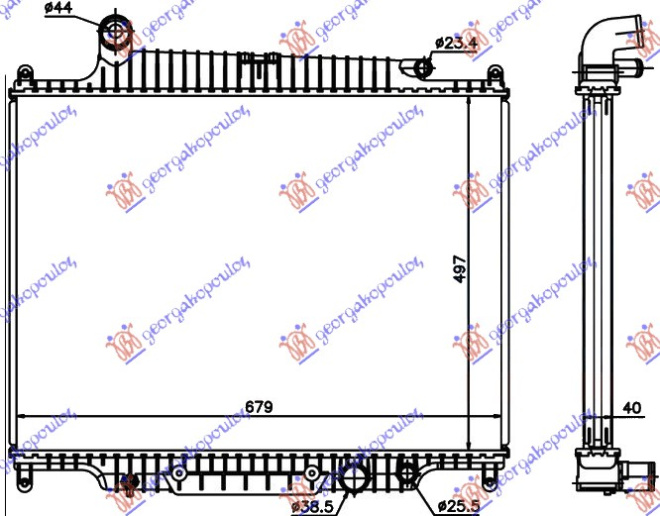 Radiator për motor 3.6 TD dizel (marsh automatik) (495x680)