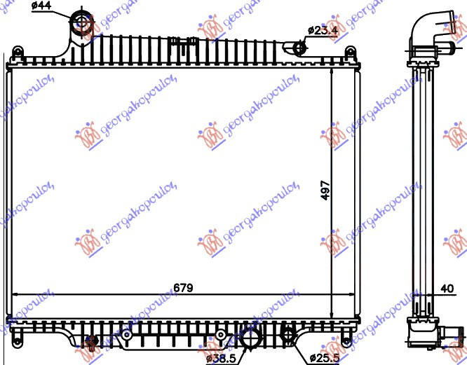 Radiator për motor 3.6 TD dizel (marsh automatik) (495x680)