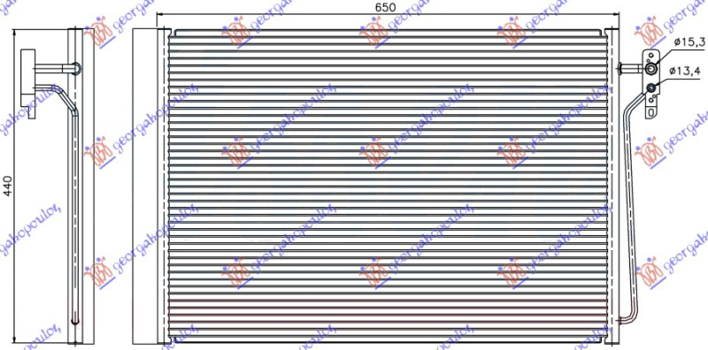 Radiator i kondicionerit 4.4i benzinë 3.0 TD dizel (650x440x16)