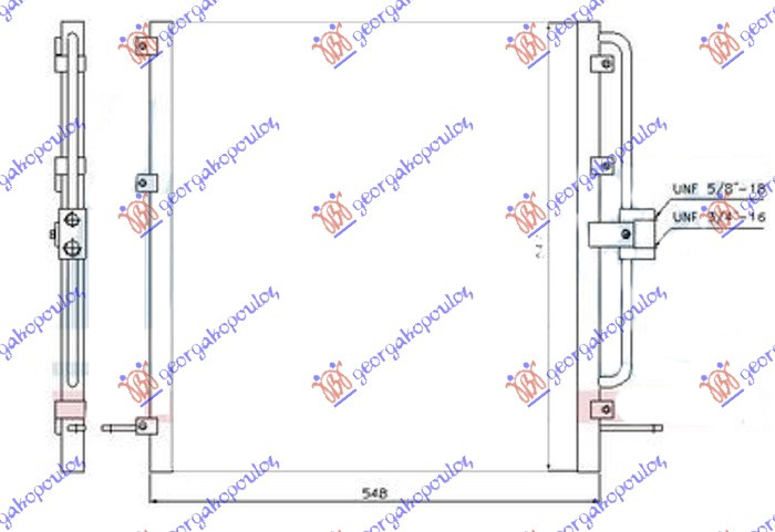 Radiator i kondicionerit 4.0-4.6i V8 benzinë - 2.5TD dizel (548x547x22)