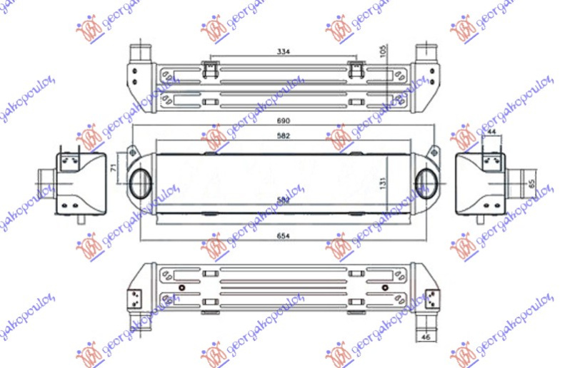 Interkuler 2.7 TD dizel (580x130x105) (plotësisht alumin)
