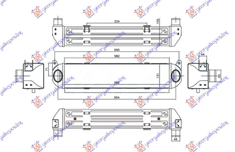Interkuler 2.7 TD dizel (580x130x105) (plotësisht alumin)